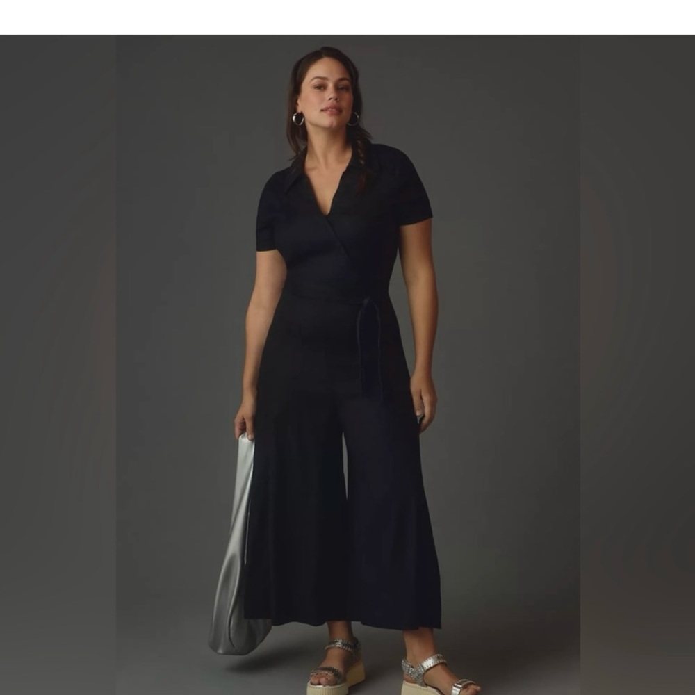 Anthropologie Colette Black Wrap Jumpsuit - Picture 5 of 5
